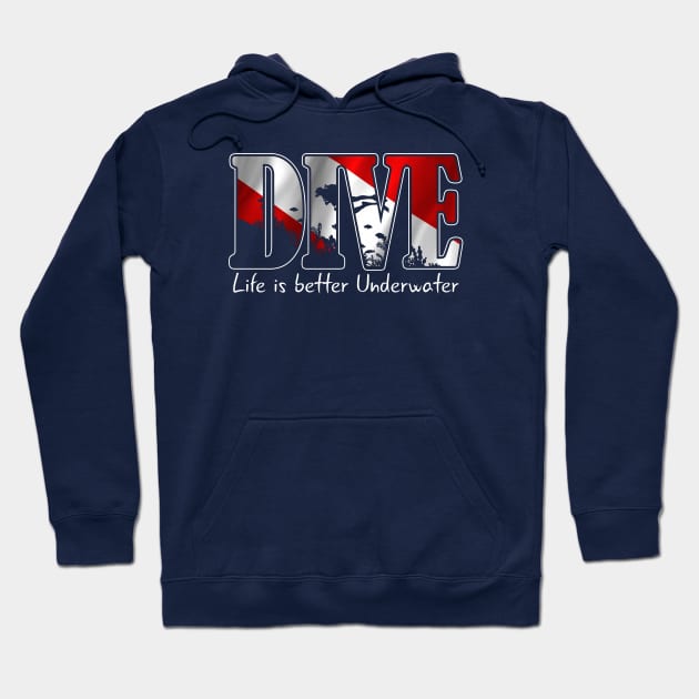 Scuba Diving Club Hoodie by EddieBalevo